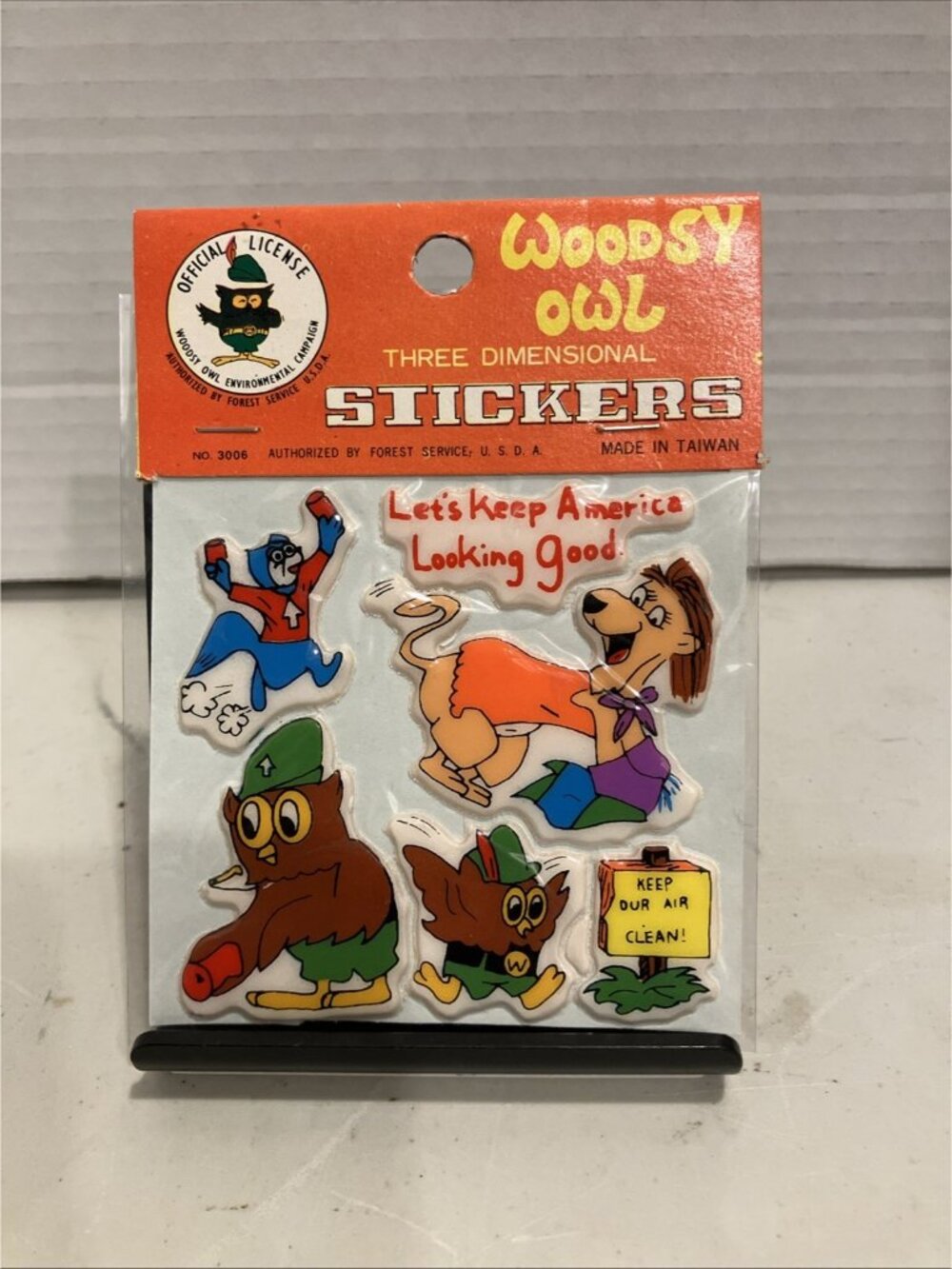 Vintage WOODSY OWL Three Dimensional Puffy Stickers Rare